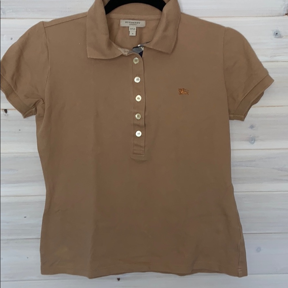 Burberry tan polo top